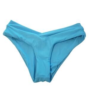 L*Space Aquarius Ribbed Pratt Bikini Bottom Women's X Small Swim Beach Pool‎